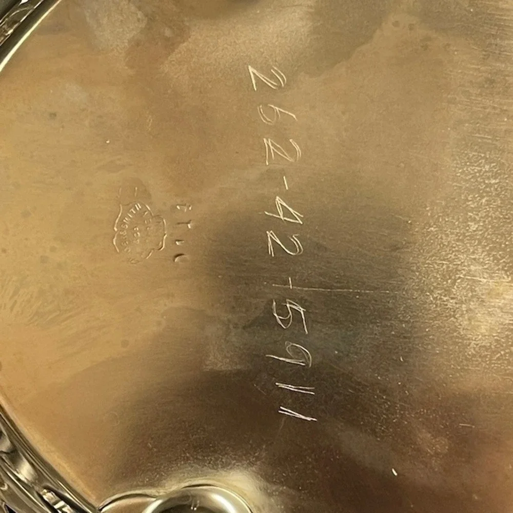 Antique Manning-Bowman EPNS Silverplated Footed Bread Tray Basket Monogram